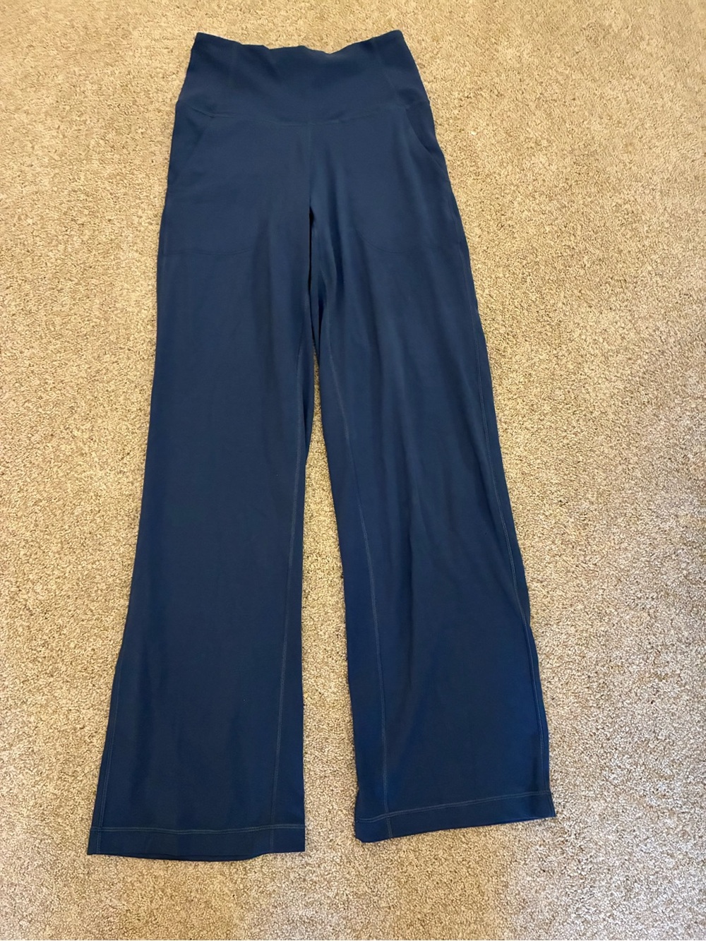 lululemon athletica Wide-Leg High-Rise Pants — Navy Blue